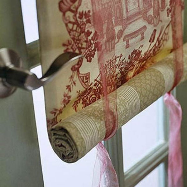 Китайская рулонная штора на подвязках