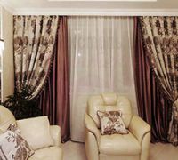 ШГ0041 Шторы в спальню классические, двухцветные, белые, коричневые с узором Шторы в спальню ШГ0041 классические, двухцветные, белые, коричневые с узором