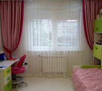 Шторы и текстиль в спальню ШСП0041, комбинированные, розово-бордовые, классика Шторы и текстиль в спальню ШСП0041, комбинированные, розово-бордовые, классика