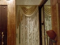 Шторы в гостиную ШГ004, французские белые шторы с золотым ламбрекеном Шторы в гостиную ШГ004, французские белые шторы с золотым ламбрекеном