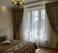 Шторы и текстильв спальню ШСП0044, коричневые, классика Шторы и текстильв спальню ШСП0044, коричневые, классика