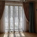 Шторы в гостиную ШГ0073. Комбинированные коричнево-серые, классика