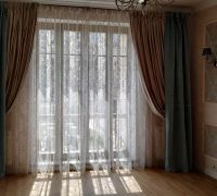 Шторы в гостиную ШГ058. Комбинированные коричнево-серые, классика Шторы в гостиную ШГ058. Комбинированные коричнево-серые, классика