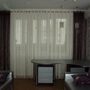 Шторы в гостиную ШКАБ0009, современные коричневые с узором